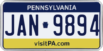 PA license plate JAN9894
