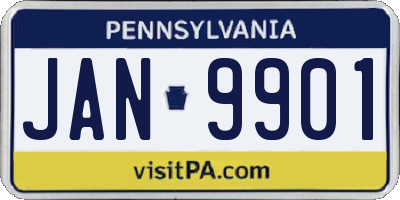 PA license plate JAN9901
