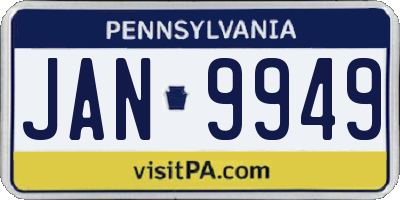 PA license plate JAN9949
