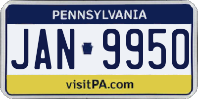 PA license plate JAN9950