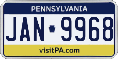 PA license plate JAN9968
