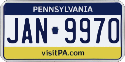 PA license plate JAN9970
