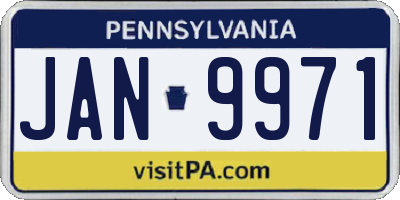 PA license plate JAN9971