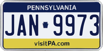 PA license plate JAN9973