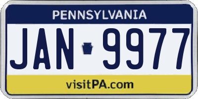 PA license plate JAN9977