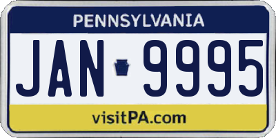 PA license plate JAN9995