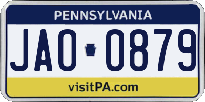 PA license plate JAO0879