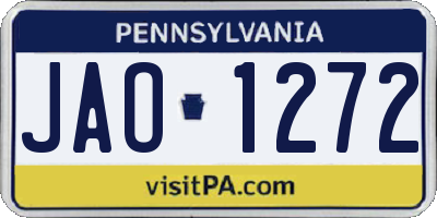 PA license plate JAO1272