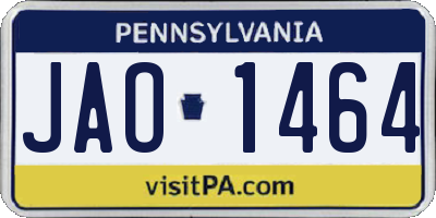 PA license plate JAO1464