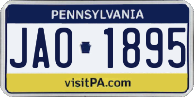 PA license plate JAO1895