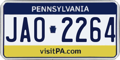 PA license plate JAO2264