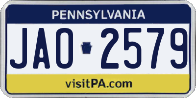 PA license plate JAO2579