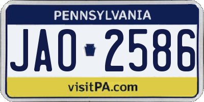PA license plate JAO2586