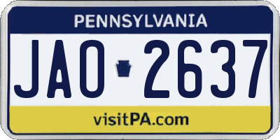 PA license plate JAO2637