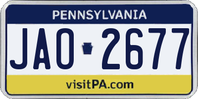 PA license plate JAO2677