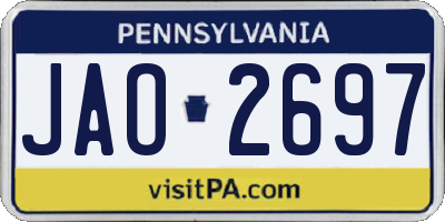 PA license plate JAO2697
