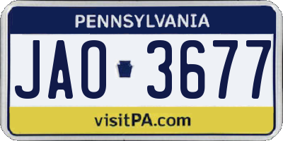 PA license plate JAO3677