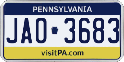 PA license plate JAO3683
