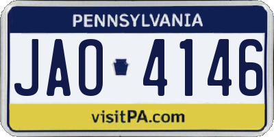 PA license plate JAO4146