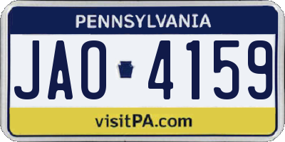 PA license plate JAO4159
