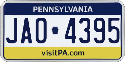 PA license plate JAO4395