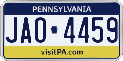 PA license plate JAO4459