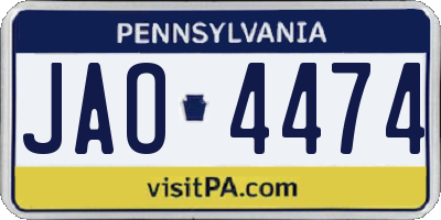 PA license plate JAO4474