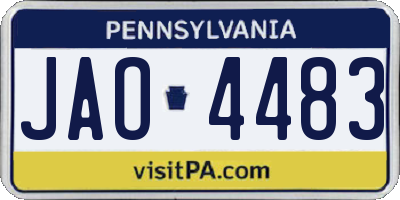 PA license plate JAO4483