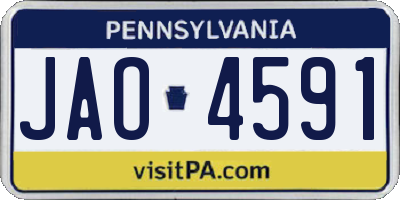 PA license plate JAO4591