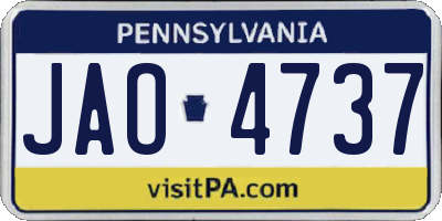 PA license plate JAO4737