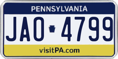 PA license plate JAO4799