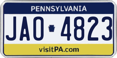 PA license plate JAO4823