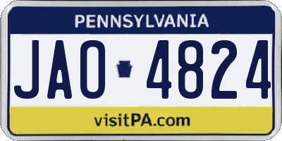 PA license plate JAO4824