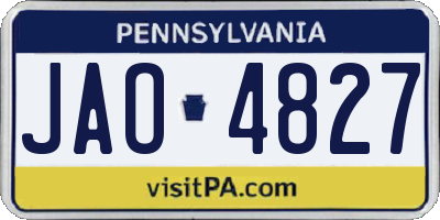 PA license plate JAO4827