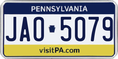 PA license plate JAO5079