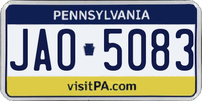 PA license plate JAO5083