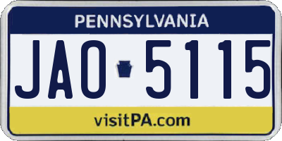 PA license plate JAO5115