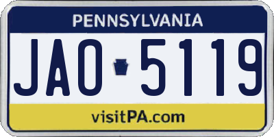 PA license plate JAO5119