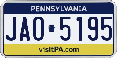 PA license plate JAO5195