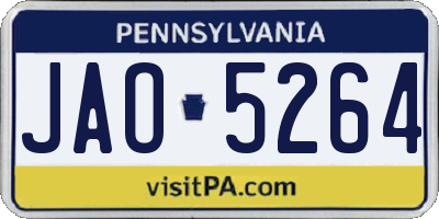 PA license plate JAO5264
