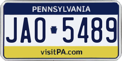 PA license plate JAO5489