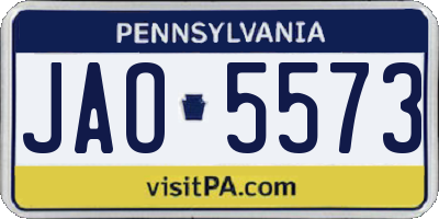 PA license plate JAO5573
