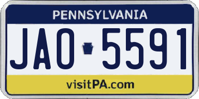 PA license plate JAO5591