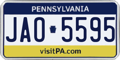 PA license plate JAO5595