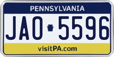 PA license plate JAO5596