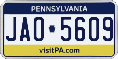 PA license plate JAO5609
