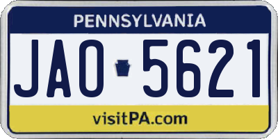 PA license plate JAO5621