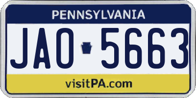PA license plate JAO5663