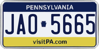 PA license plate JAO5665