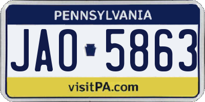 PA license plate JAO5863